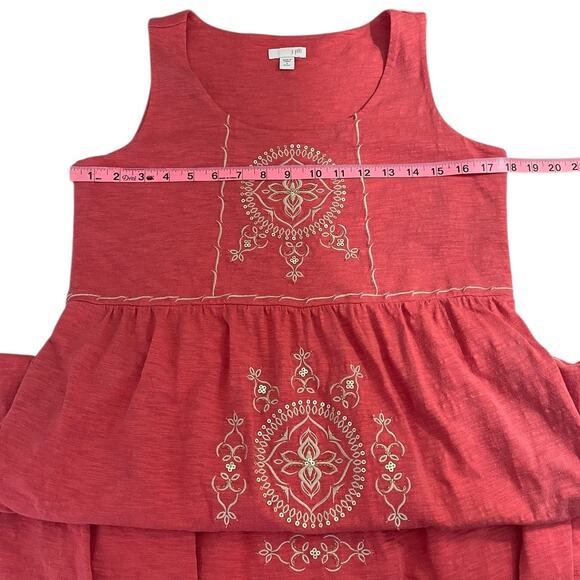 J.Jill Cotton Modal Embellished Tank Midi Dress Size Small Petite Boho Resort - Picture 14 of 15